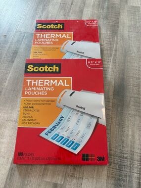 Two Scotch Thermal Laminating Pouches - 200 Pouches Total
